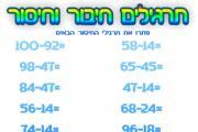 תרגיל חיסור - רמת קושי 4